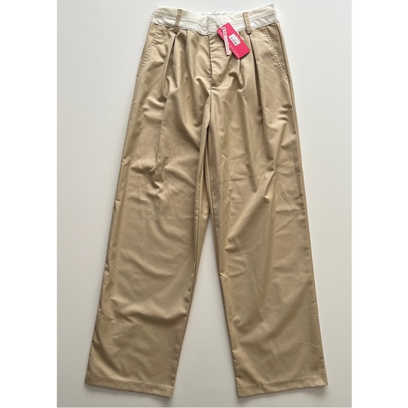 Beginning Boutique Pants - NWT baggy pleated trousers, light tan, 2